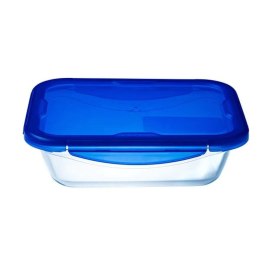 Hermetyczne pudełko na lunch Pyrex Cook&go 30 x 23 cm 3,3 L Prostokątny Niebieski Szkło (4 Sztuk)