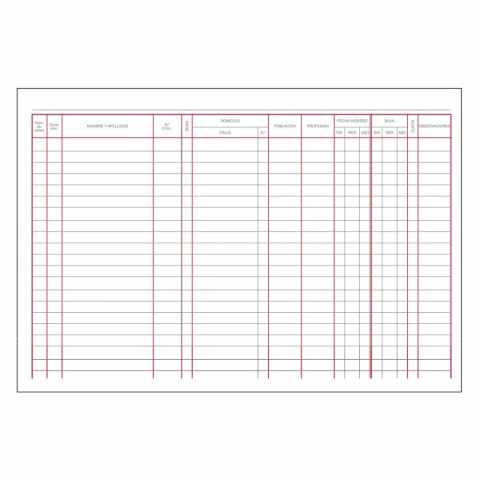 Książka kontroli składek członkowskich DOHE 09914 Bordeaux A4 Arkusz 100 Kartki