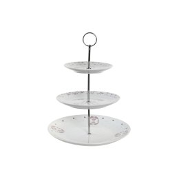 Miska na Owoce DKD Home Decor 27 x 27 x 34 cm Porcelana Różowy Metal Biały