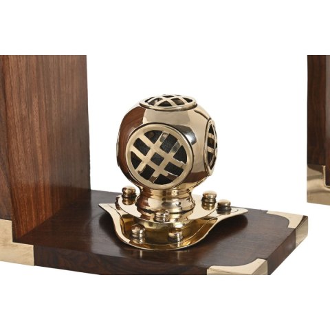 Zarážka na knihy DKD Home Decor 30 x 10 x 16 cm Vintage Mosiądz