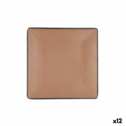 Płaski Talerz Bidasoa Gio Brązowy Plastikowy 21,5 x 21,5 cm (12 Sztuk)