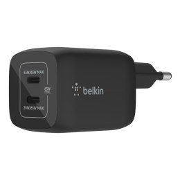 BELKIN WALL CHARGER DUAL USB-C PD 65W PPS GAN BLK
