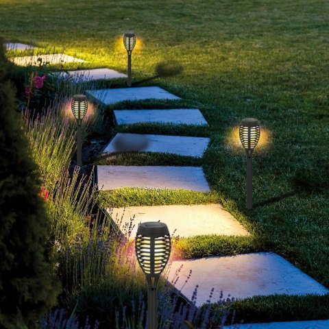 Pochodnia ogrodowa solarna Aktive Plastikowy 7,5 x 50 x 7,5 cm (4 Sztuk)