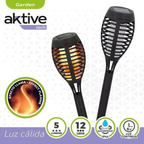 Pochodnia ogrodowa solarna Aktive Plastikowy 7,5 x 50 x 7,5 cm (4 Sztuk)