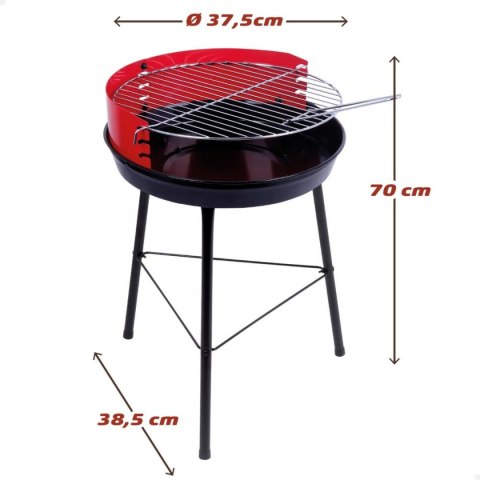 Przenośny grill Aktive Drewno Żelazo 37,5 x 70 x 38,5 cm (4 Sztuk) Czerwony