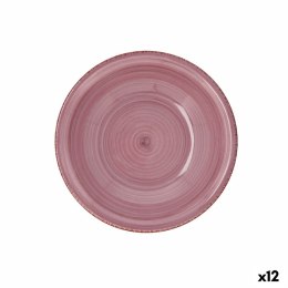Talerz głęboki Quid Vita Peoni Ceramika Różowy Ø 21,5 cm (12 Sztuk)