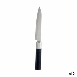 Nóż kuchenny 3 x 23,5 x 2 cm Srebrzysty Czarny Stal nierdzewna Plastikowy (12 Sztuk)
