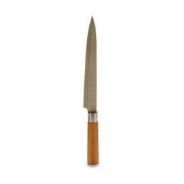 Nóż kuchenny 3 x 33,5 x 2,5 cm Srebrzysty Brązowy Stal nierdzewna Bambus (12 Sztuk)
