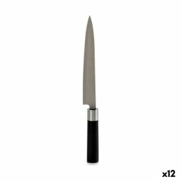 Nóż kuchenny 3,5 x 33,5 x 2,2 cm Srebrzysty Czarny Stal nierdzewna Plastikowy (12 Sztuk)