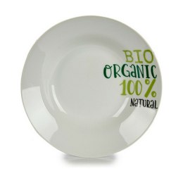 Talerz głęboki Organic Biały Kolor Zielony Ø 20,6 cm Porcelana (10 Sztuk)