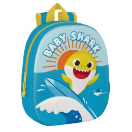 Plecak szkolny Baby Shark 3D 27 x 33 x 10 cm Niebieski