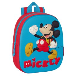 Plecak szkolny Mickey Mouse Clubhouse 3D 27 x 33 x 10 cm Czerwony Niebieski