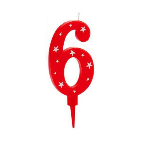 Świeca Urodziny Cyfry 6 (12 Sztuk)