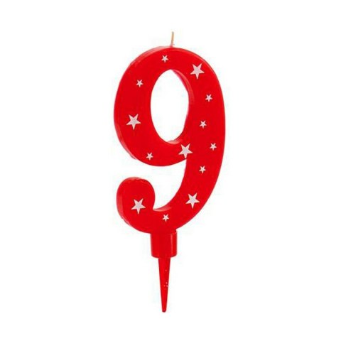 Świeca Urodziny Cyfry 9 (12 Sztuk)