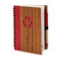 Książeczka na spirali z długopisem Pincello 1 x 16 x 12 cm Bambus (12 Sztuk)
