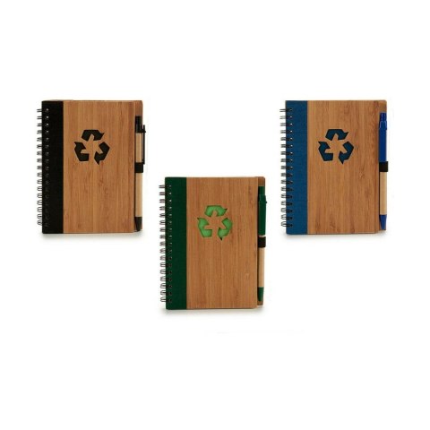 Książeczka na spirali z długopisem Pincello 1 x 16 x 12 cm Bambus (12 Sztuk)