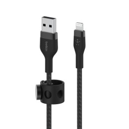 BELKIN KABEL USB-A TO LTG OPLOT SILICONE 3M,CZARN