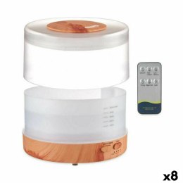 Nawilżacz z dyfuzorem zapachów z wielokolorowymi światełkami LED Biały Brązowy 500 ml (8 Sztuk)