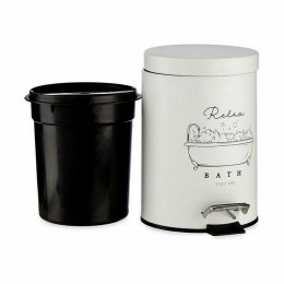 Kosz na Śmieci z Pedałem Relax Bath Biały Czarny Stal Plastikowy 3 L (6 Sztuk)
