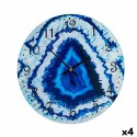 Zegar Ścienny Marmur Niebieski Szkło 30 x 4 x 30 cm (4 Sztuk)