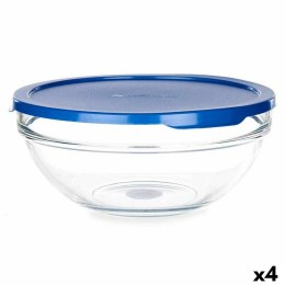Okrągłe pudełko na lunch z pokrywką Chefs Niebieski 1,7 L 20,5 x 9 x 20,5 cm (4 Sztuk)
