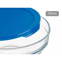 Okrągłe pudełko na lunch z pokrywką Chefs Niebieski 595 ml 14 x 6,3 x 14 cm (6 Sztuk)