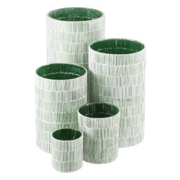 Świeczniki Kolor Zielony Szkło Cement 13 x 13 x 20 cm
