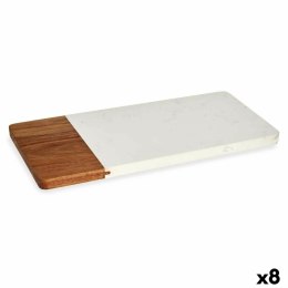 Deska do krojenia Biały Marmur Drewno akacjowe 15 x 1,3 x 30 cm (8 Sztuk)