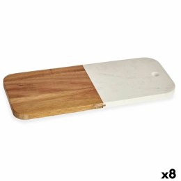Deska do krojenia Biały Marmur Drewno akacjowe 18 x 1,5 x 38 cm (8 Sztuk)