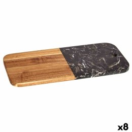 Deska do krojenia Czarny Marmur Drewno akacjowe 18 x 1,5 x 38 cm (8 Sztuk)