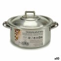 Garnek z Pokrywką Ø 14 cm Srebrzysty Aluminium 1 L (10 Sztuk)