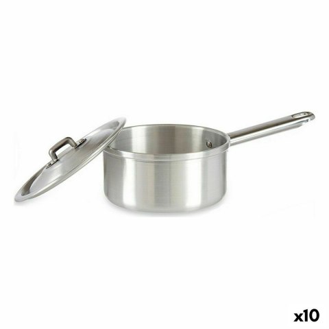 Garnek z Pokrywką Ø 14 cm Srebrzysty Aluminium 1 L (10 Sztuk)