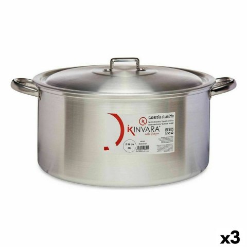 Garnek z Pokrywką Srebrzysty Aluminium 20 L (3 Sztuk)