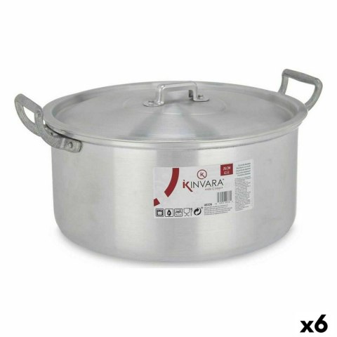 Garnek z Pokrywką Srebrzysty Aluminium 6,5 L 35 x 16 x 28 cm (6 Sztuk)