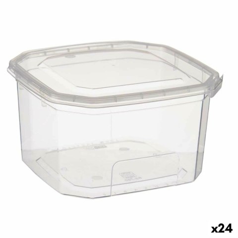 Prostokątne pudełko na lunch z pokrywką Przezroczysty polipropylen 750 ml 12,8 x 7,5 x 13,5 cm (24 Sztuk)