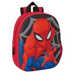 Plecak szkolny 3D Spider-Man Czarny Czerwony 27 x 33 x 10 cm