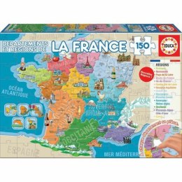 Puzzle dla dzieci Educa Departments and Regions of France 150 Części Mapa