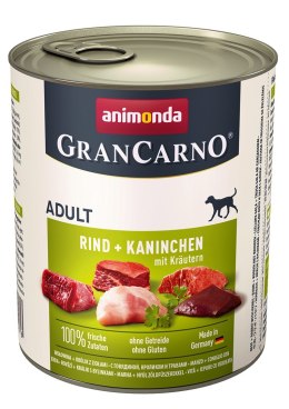 ANIMONDA Grancarno Adult smak: wołowina, królik i zioła 800g