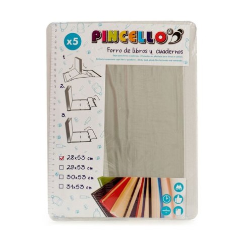 Samoprzylepna Folia do Okładania Książek Pincello Przezroczysty 0,33 x 28 x 53 cm (36 Sztuk)