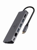 GEMBIRD MULTI ADAPTER USB TYP-C 5W1 HUB, HDMI, CZYTNIK KART, LAN, PD - 100W)