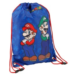 Worek na buty ze sznurkami Super Mario & Luigi Niebieski 40 x 29 cm