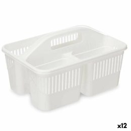 Organizer Oczyszcza Biały Plastikowy 31,3 x 18 x 22 cm (12 Sztuk)