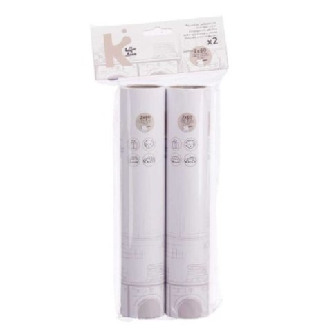 Rolka do Ubrań Biały 24 x 19 cm 14 x 31 x 4,5 cm Część Zapasowa (12 Sztuk)