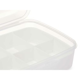Pudełko z przegródkami Biały Przezroczysty Plastikowy 21,5 x 8,5 x 15 cm (12 Sztuk)