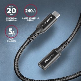 BUCM32-CF05AB Kabel przedłużacz Gen2 USB-C - USB-C 0.5m, 5A, 20Gbps, PD 240W, oplot