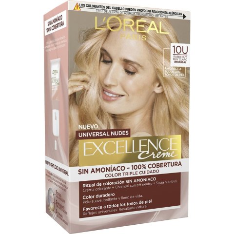 Trwała Koloryzacja L'Oreal Make Up Excellence Jasny Blond Nº 10u-Lightest Blonde (5 Sztuk)