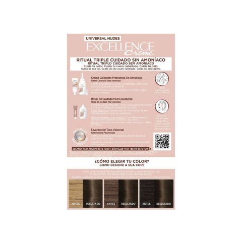 Trwała Koloryzacja L'Oreal Make Up Excellence Kasztan Nº 4u-Brown (5 Sztuk)