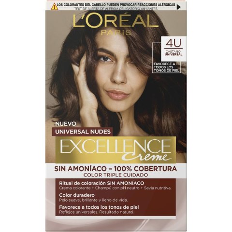 Trwała Koloryzacja L'Oreal Make Up Excellence Kasztan Nº 4u-Brown (5 Sztuk)