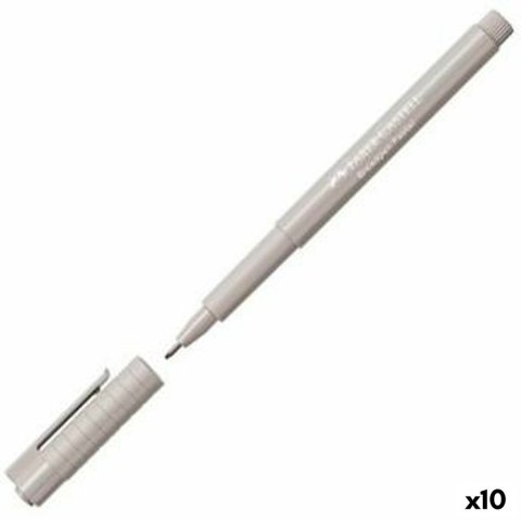Marker permanentny Faber-Castell Broadpen Pastel Szary (10 Sztuk)