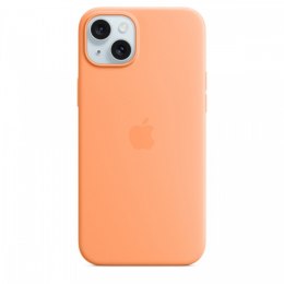Etui silikonowe z MagSafe do iPhonea 15 Plus - pomarańczowy sorbet